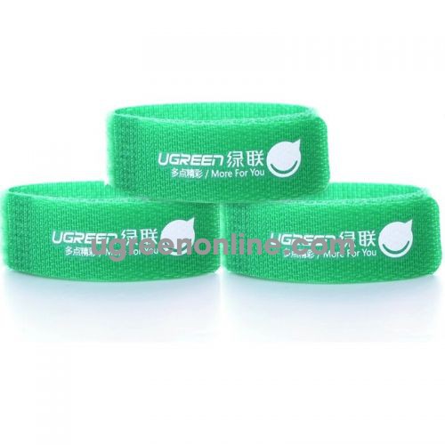 Ugreen 20314 17.8Cm 3 Pcs Green Velcro Cable Winder Wrapped Line Organizer 20314 10020314