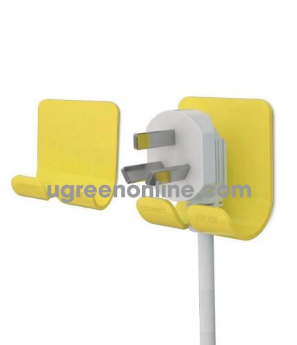 Ugreen 20366 Yellow Móc Đa Năng Power Cord Wall Socket Cable Holder Hanger CD107 10020366