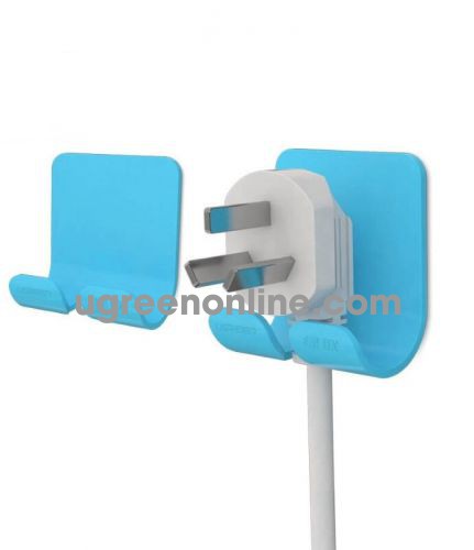 Ugreen 20368 Blue Móc Đa Năng Power Cord Wall Socket Cable Holder Hanger CD107 10020368