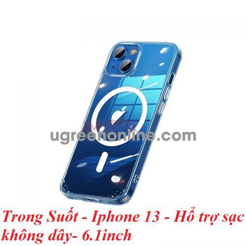 Ugreen 90131 Iphone 13 6.1inch Case Universal Supports Magsafe Magnetic Suction Transparent Ultra-Thin Airbag Anti-Fall Silicone Soft Edge Mobile Phone Protective Cover LP536 10090131