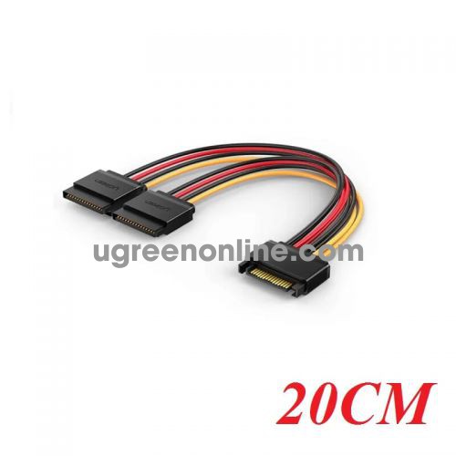 Ugreen 50719 20cm sata 15p male to 2 female power cable US283 10050719