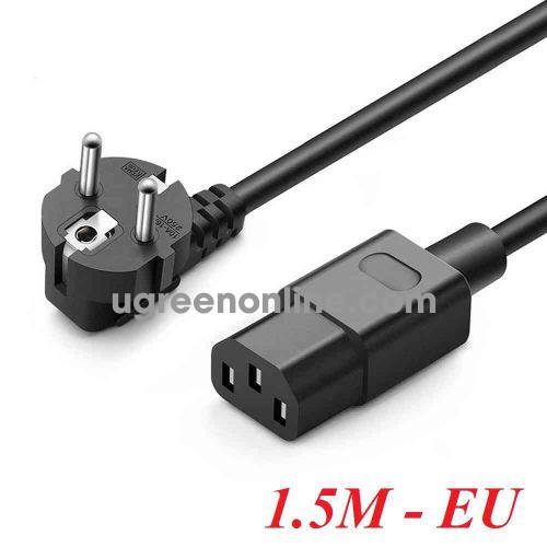 Ugreen 90341 1.5m EU plug 2500w max AC power cable black 220v 10a 3 prong dây nguồn tròn CD288 10090341