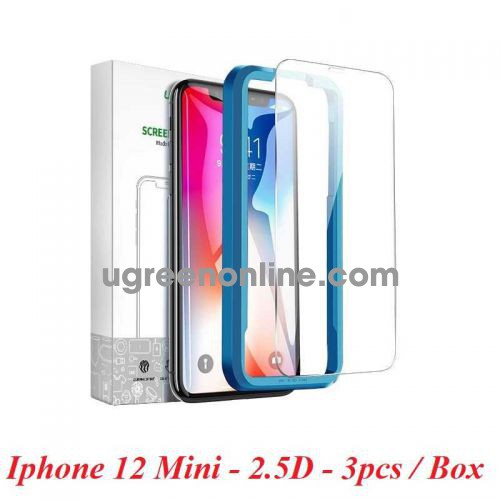 Ugreen 20341 3 miếng dán Iphone 12 Mini 5.4inch Trong suốt 9H cường lực bảo vệ chống rơi SP158 10020341