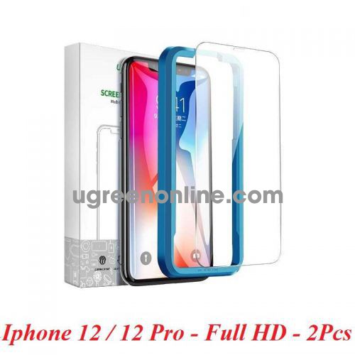 Ugreen 20348 2 miếng dán Iphone 12 Pro 6.1inch Trong suốt 9H cường lực bảo vệ chống rơi Full HD SP158 10020334
