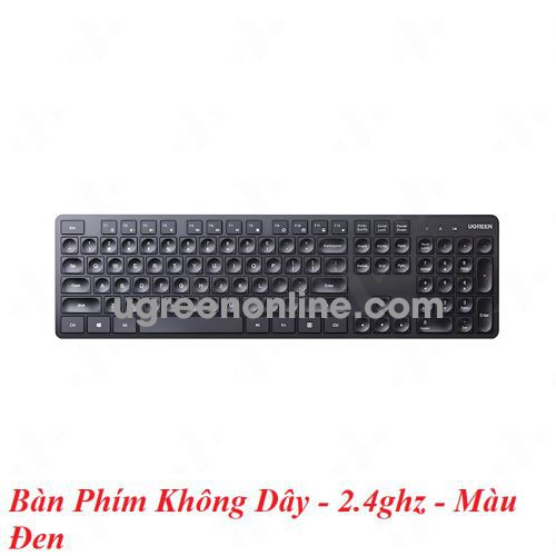 Ugreen 90250 2.4 GHz full size 104 key FN function 10 milion times press Wireless Keyboard win macos android Black KU004 10090250
