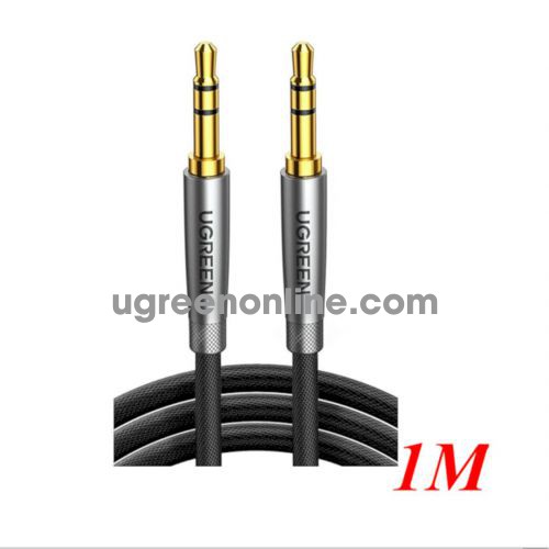 Ugreen 50355 1m 3.5mm Cable Male to Male Alu Case Braid Silver gray AV150 10050355