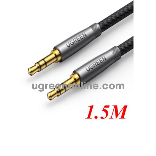 Ugreen 50356 1.5m 3.5mm Cable Male to Male Alu Case Braid Silver gray AV150 10050356