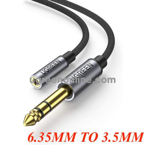 Ugreen 20498 6.35mm Three 3 - Pole Male to 3.5mm Four 4 - Pole Female Audio Cable Silver gray AV184 10020498