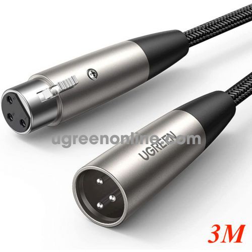 Ugreen 20504 3m extension XLR cannon Hi - Fi Cable M to F Metal head Black AV185 10020504