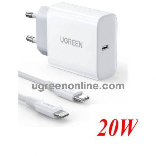 Ugreen 50698 PD 20W White Fast Charger Set MFi certified EU PLUG CD137 10050698