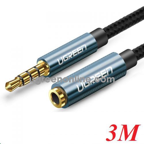 Ugreen 70878 3m 3.5mm 4 Pole M / F Extension Audio Cable Alu Case AV118 10070878