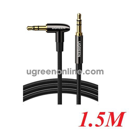 Ugreen 40185 1.5m 3.5mm Straight to Angled Audio Cable Black AV139 10040185