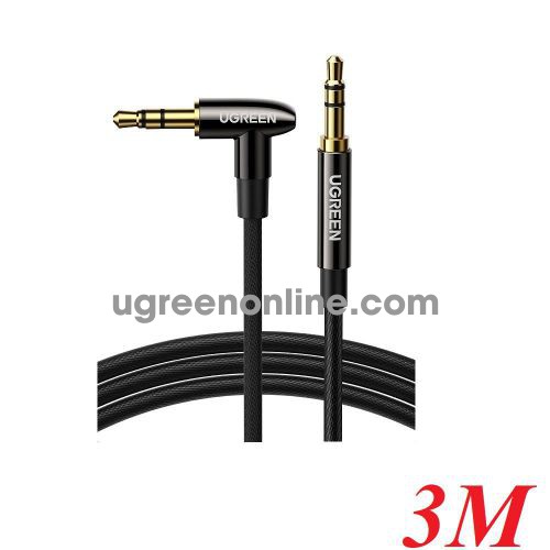 Ugreen 40187 3m 3.5mm Straight to Angled Audio Cable Black AV139 10040187