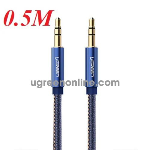 Ugreen 40401 3.5Mm Male To Male Audio Cable Blue 0.5M Av113 10040401