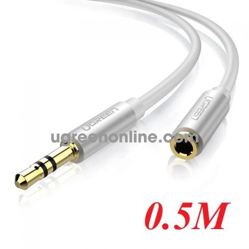 Ugreen 10773 3.5Mm Male To 3.5Mm Female Extension Cable XáM Nhôm 0.5M Av118 10010773