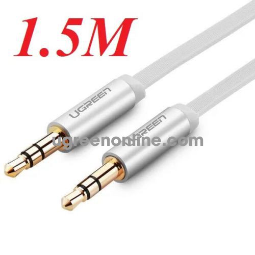 Ugreen 10764 3.5Mm Male To 3.5Mm Male Flat Cable Gold Plated TrắNg 1.5M Av119 10010764