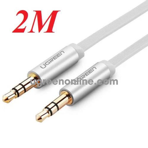 Ugreen 10765 3.5Mm Male To 3.5Mm Male Flat Cable Gold Plated TrắNg 2M Av119 10010765