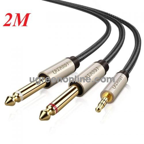 Ugreen 40792 3.5Mm Trs To Dual 6.35Mm/6.5Mmts Audio Cable 2M Av126 10040792