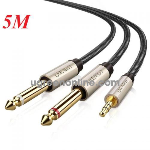 Ugreen 40794 3.5Mm Trs To Dual 6.35Mm/6.5Mmts Audio Cable 5M Av126 10040794