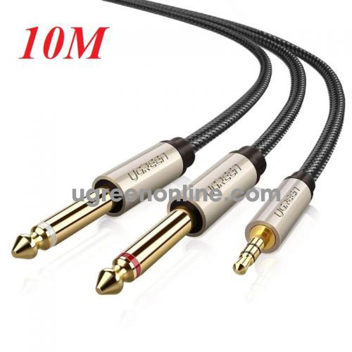 Ugreen 40796 3.5Mm Trs To Dual 6.35Mm/6.5Mmts Audio Cable 10M Av126 10040796