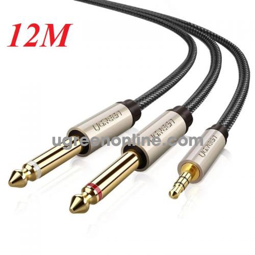 Ugreen 40797 3.5Mm Trs To Dual 6.35Mm/6.5Mmts Audio Cable 12M Av126 10040797