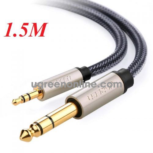 Ugreen 40803 3.5Mm To 6.35Mm/6.5Mmtrs Stereo Audio Cable 1.5M Av127 10040803