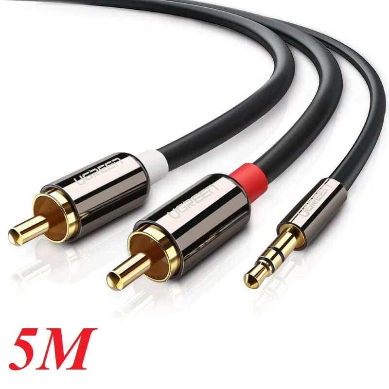 Ugreen 10591 3 5mm Male To 2RCA Male Cable en 5m AV116 ugreen-10591-3-5mm-male-to-2rca-male-cable-en-5m-av116
