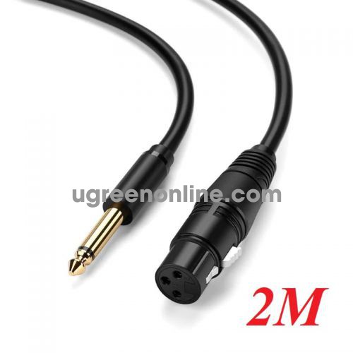 Ugreen 20719 6.5Mm To Cannon Female Av Cable Đen 2M Av131 10020719