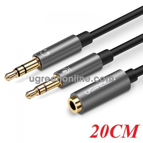 Ugreen 20899 3.5Mm Female To 2 Male Headset Splitter Đen 20Cm Av140 10020899