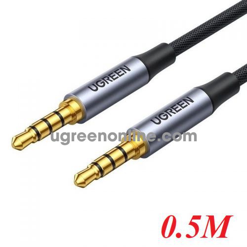 Ugreen 90591 0.5m 3.5mm Male to Male 4Pole Microphone + Audio Cable support MIC Aluminum alloy case AV183 10090591