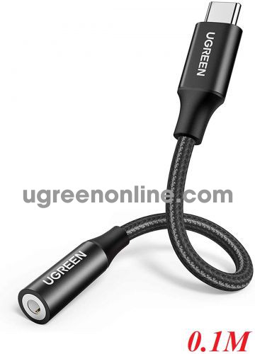 Ugreen 70858 10CM to 3.5mm Female Audio Black Braided usb type c Male Cable 0.1M AV142 10070858