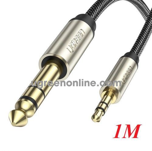 Ugreen 10625 1M Gray 3.5mm TRS to 6.35mm TS Audio Cable TRS Stereo Audio Cable with Zinc Alloy Housing and Nylon Braid AV127 10010625