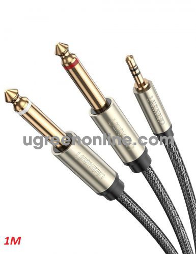 Ugreen 10613 1M Gray 3.5mm TRS to Dual 6.35mm TS Audio Cable AV126 10010613