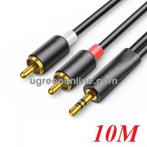 Ugreen 90656 10M 3.5mm Male to 2RCA Male Audio Cable gold plated AV195 10090656