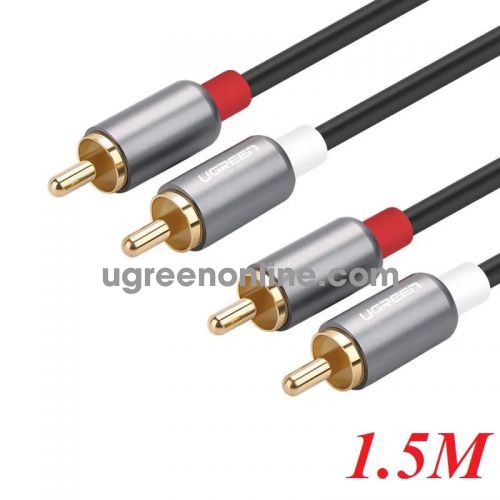 Ugreen 30804 1.5M Black lotus 2Rca Male To 2Rca Male Cable AV146 10030804