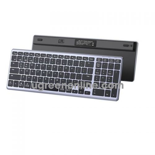 Ugreen 15258 99 key bluetooth + 2.4g 10 million press with fn key 400mah battery wireless mini Ultra Slim 10m Wireless Keyboard all OS system back and white KU005 10015258