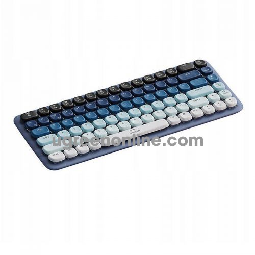 Ugreen 90755 Mechanical Dark Blue keyboard 1800mAh recgargeable battery 84keys with light wireless bluetooth and wire FUN LIGHT KU101 10090755