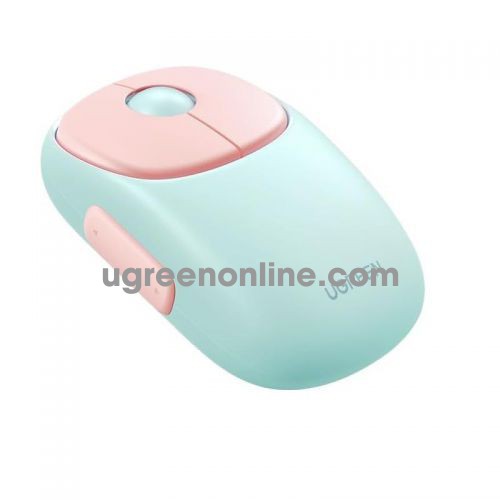 Ugreen 15722 2.4Ghz and Bluetooth Noiseless PINK Blue 4000dpi silence 500mah rechargeable battery Wireless Mouse Mice with USB Receiver MU102 10015722