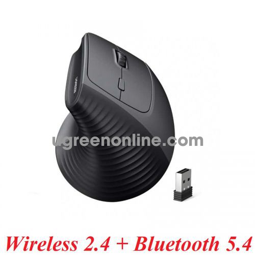 Ugreen 65042 ergonomic vertical mouse dual mode bt 5.4 & usb 2.4g wireless bluetooth quiet clicks 4 adjustable dpi 1000/ 1600/ 2000/ 4000 for windows/ mac/ linux/ android/ chromeos dáng đứng công thái học m571p 10065042