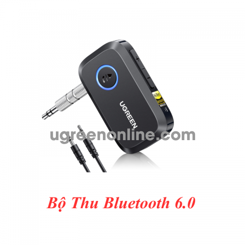 Ugreen 55546 Bluetooth v6 công suất 3mW hỗ trợ Hi-Res LDAC đầu ra 3.5mm màu đen Thiết bị nhận BT 6.0 BT509 10055546