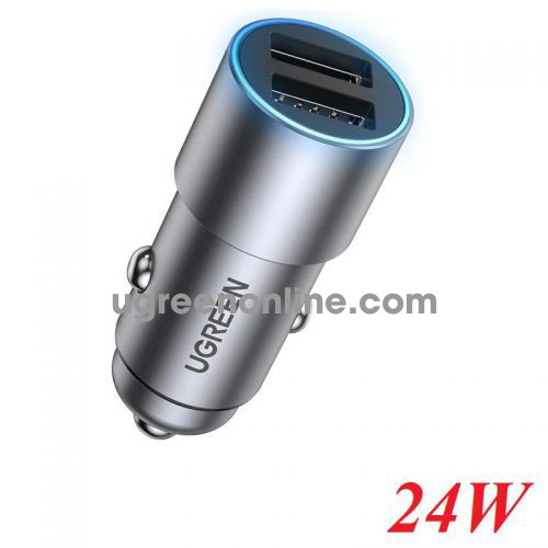 Ugreen 50592 24W Gray Dual USB A Car Charger CD130 10050592