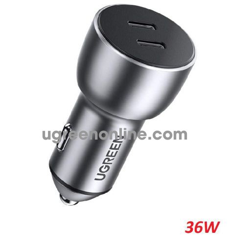 Ugreen 70594 PD QC3.0 36W silver usb type c dual port Car Charger CD213 10070594