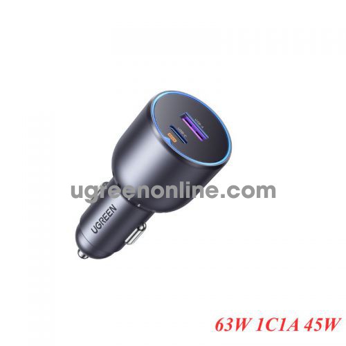 Ugreen 35023 63W 1C1A 45W Pd And 18W Qc Black Fast Car Charger EC701 10035023