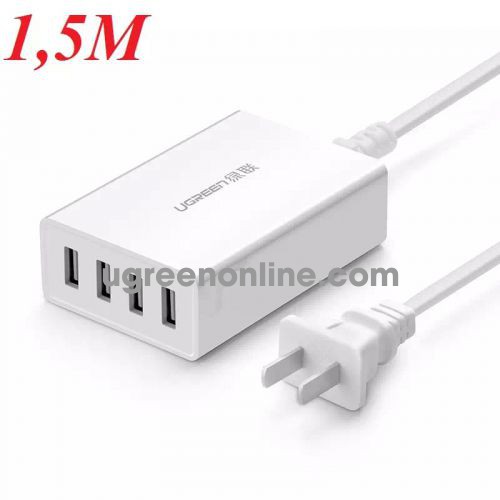 Ugreen 30561 White 3.0 Quick Charge 4 Port 3X Usb Charger 1X Qc3.0 Cd102 10030561