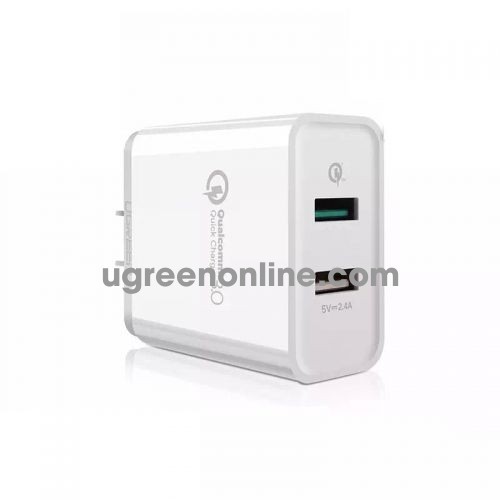 Ugreen 30563 30W Dual Qc3.1 + 2.4A Usb Charger Us Black Sạc Nhanh 3.0 Cd132 10030563