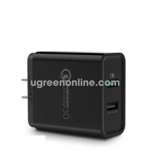 Ugreen 40712 30W Dual Qc3.1 + 2.4A Usb Charger Eu Black Sạc Nhanh 3.0 Cd132 10040712