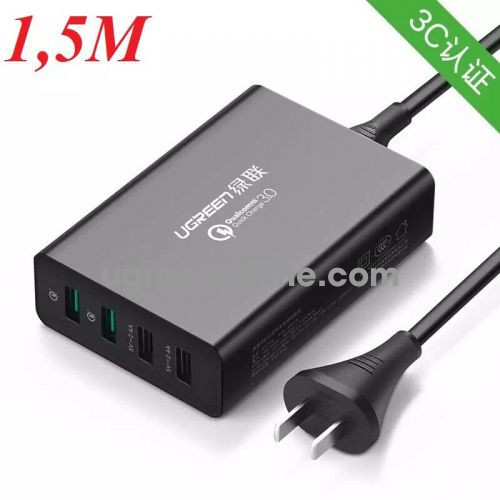 Ugreen 40716 Quick Charge 3.0 4 Port Usb Charger 2X 2.4A + 2X Qc3.0 Fcp Cd162 10040716