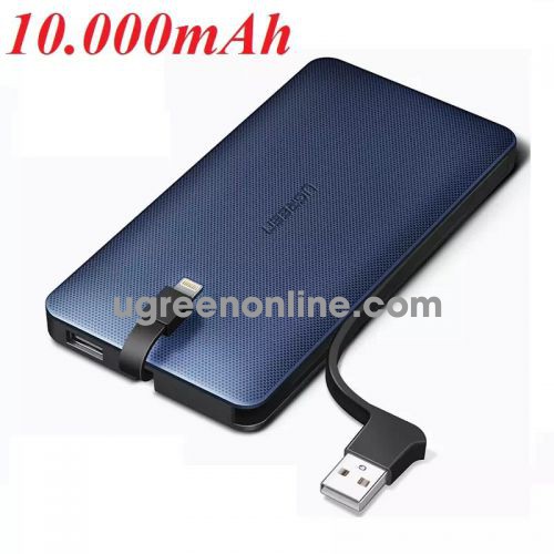 Ugreen 40906 10000Mah With Lightning Cable Power Bank Có Chip Mfi Apple Pb104 10040906