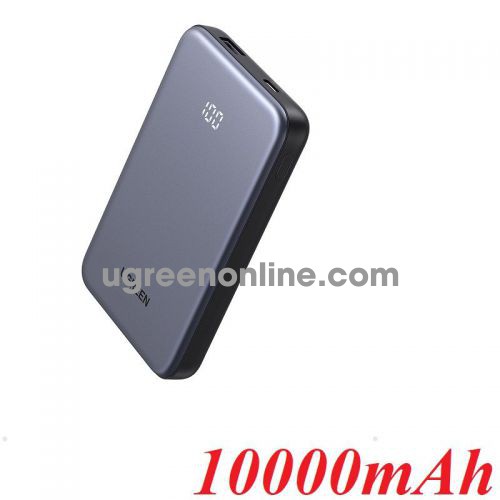 Ugreen 75131 10000mAh 20W 1C1A Powerbank with lcd 1 usb type c and 1 usb-a space gray 75131b PB507 10075131