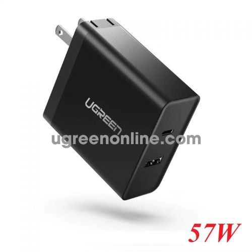 Ugreen 50457 pd 45W wall charger type c and usb a folding foot pattern black beauty CD172 10050457